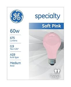 GE SOFT PINK LIGHT BULBS - 97483 (Pack of 12)