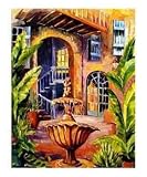 French Quarter Courtyard in New Orleans Art Giclee Poster Print by Diane Millsap, 16x20
