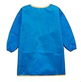 【SEBLES】 ベビー キッズ スモック カラフル エプロン 防水 幼稚園 め 2歳 ～ 6歳 全6色 サイズ S M L クロスセット (ブルー,S)