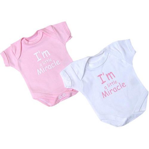 BabyPrem Baby 2 little miracle Preemie Early Clothes Bodysuits Vests 1.5 - 7.5lb