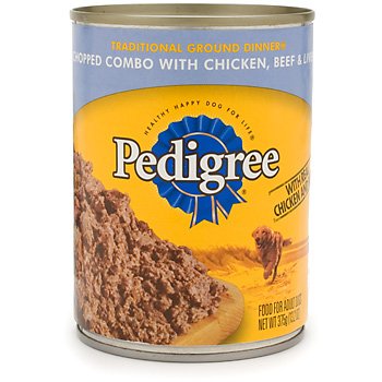Pedigree Traditional Ground Dinner Chopped Combo with Chicken, Beef and Liver Canned Dog Food