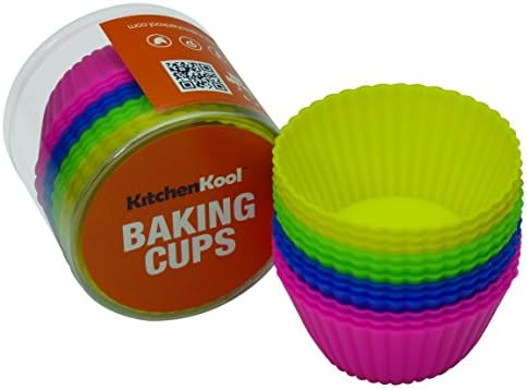 KitchenKool Silicone Cupcake Baking Muffin Cups Liners Molds - set of 12