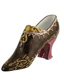 Brown and Purple Embellished Porcelain Shoe