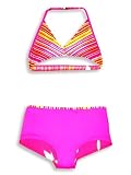 Backflips - Girls 2-Piece Swimsuit, Fuschia, White, Yellow