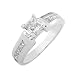 EGL Certified 14k White Gold 1ct Princess Diamond Ring