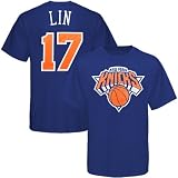 41znX67YICL. SL160  Mens Jeremy Lin New York Knicks Name and Number Tee by Majestic Athletic (Royal)(Size=X LARGE)