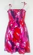 Shoulder Tie Dress/Cover Up in Fuschia/Red Print