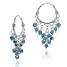 Sterling Silver Bali Chandelier earrings with Turquoise beads
