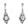 Marcasite with White Mother of Pearl Earrings, Size: 38mm