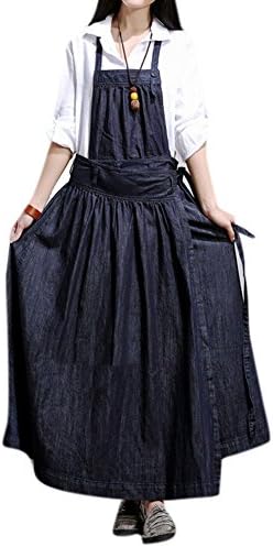 YAYAJIE Womens Elastic Waist Casual Denim Jumpsuits Rompers Overall Jeans Dress