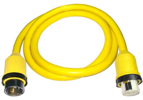 Conntek 50 Amp 125/250-Volt Marine Shore Power 4 Wire Extension Cord with Threaded Ring (12-Feet)