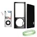 Apple Ipod Nano 5th Generation 5G ( Newest Version ) Black 8 GB / 16 GB hard Snap On Nano Case Cover + Nano 5G Screen Protector + Vangoddy TM, Live*Laugh*Love wrist band!!!