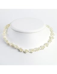 Sterling Silver White Jade/Freshwater Cultured Pearl 16in Necklace