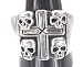 Tombstone Cross Skulls Bones Pewter Ring