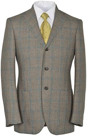 Eidos Napoli By Isaia Mens Tipo 3-on-2 Button Windowpane Sportcoat 40R Blazer