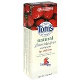 Toms of Maine Natural Fluoride-Free Toothpaste for Children, Silly Strawberry, 4-Ounce Tubes (Pack of 6)