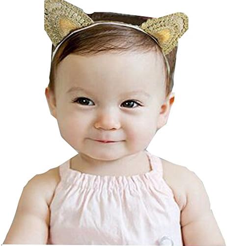 Rowling Shop Baby girl new scarf scarf packing hair band(Aureate bowknot)
