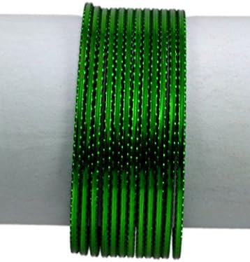 Green Color Indian Ladies Ethnic Bollywood Fashion Party Wear Metal Bangles / Chudi