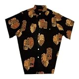 Tori Richard Big & Tall Masquerade Hawaiian Shirt - BLACK