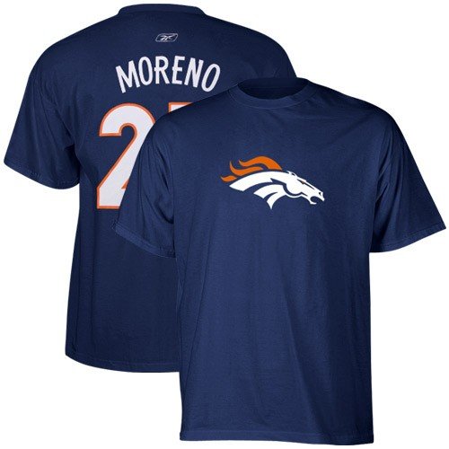 Reebok Denver Broncos #27 Knowshon Moreno Navy Blue Scrimmage Gear T-shirt (XX-Large)
