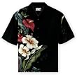 Iolani Ku'uipo Mens Shirt - Black Tropical Hawaiian Aloha Shirt