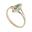 Yellow White Gold Ring Sz=5 w Marquise Emerald Diamond