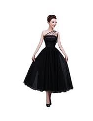Junior A-line One Shoulder Sleeveless Ruched Pleated Dots Print Polyester/Tulle Evening Dress/Homecoming Dress/Party Dress/Wedding Dress 