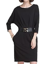 Sexy Cotton/Nylon/Spandex Striped Print Raglan Sleeves  Dress