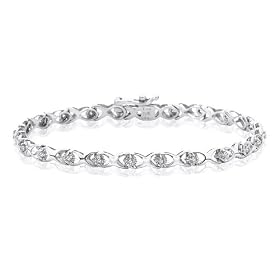 10K White Gold 1 4 ct. Diamond Tennis Bracelet by