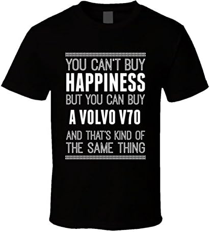 Volvo V70 Happiness Car Automobile Love Heart T Shirt XL Black