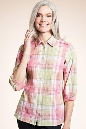 Classic Collection 3-4 Sleeve Checked Blouse