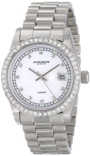 Akribos XXIV Men's AK488SS Diamond Quartz Stainless Steel Bracelet Watch