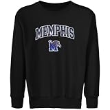NCAA Memphis Tigers Youth Black Logo Arch Applique Crew Neck Fleece Sweatshirt