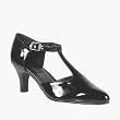 3 Inch Women's Comfortable Shoes Block Heel D'Orsay Dance Shoes T-Strap Black Patent