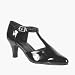 3 Inch Women's Comfortable Shoes Block Heel D'Orsay Dance Shoes T-Strap Black Patent