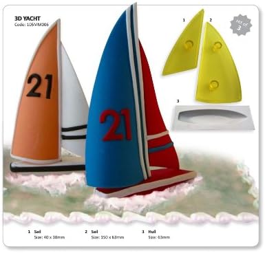 JEM 3-D Yacht Fondant Cutter for Cake Decorating, Standard, Transparent