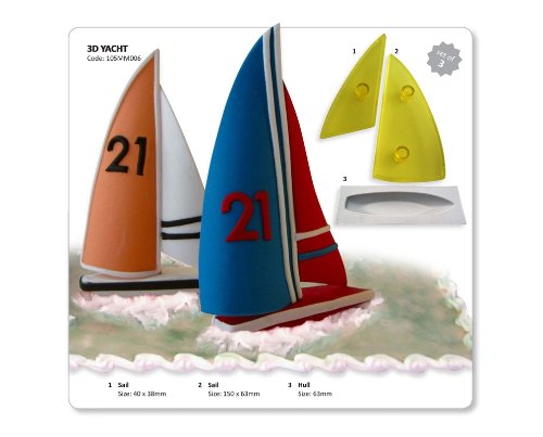JEM 3-D Yacht Fondant Cutter for Cake Decorating, Standard, Transparent