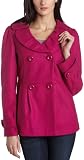 1 Madison Women's Ruffle Collar Wool Jacket,Fuchsia,Small