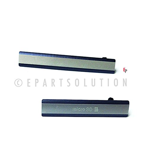 ePartSolution-Sony Xperia Z2 D6502 D6503 Sim Card Micro SD USB Cover Cap Charger Charging Port Cover Black Replacement Part USA Seller