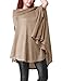 Allegra K Ladies Boat Neck Short Dolman Sleeve Cape Style Fashion Top XL Khaki