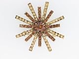 Brown and Gold Stones Metal Sunshine Brooche