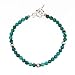 Round Green Turquoise Gemstone Bead Toggle Bracelet with Handmade Sterling Silver Oxidized Accents, 8" Length, #7514