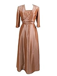A-line Strapless Wrap Beaded  Satin/Taffeta Natural   Waistline Elbow Length Sleeves Mother-of-the-Bride Dress  With a Bow(s)