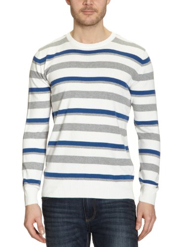 TOM TAILOR Herren Pullover 30147150010/Peer striped pullover, Gr. 44/46 (S), Grau (2101) Preisvergleich