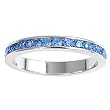 Eternity Ring - Sterling Silver - Round Blue Topaz CZ (Sizes 4-12)