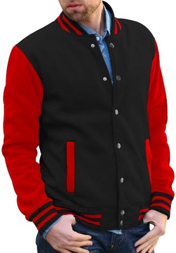 Doublju Men's Raglan Baseball Jacket