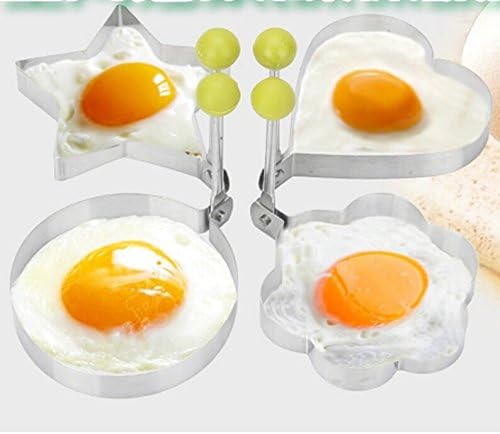 HOLLO NEWEST!4-Style High Quality Stainless Steel Omelette Egg Ring Pancake Creative Cooking Tool Breakfast DIY Omelette MouldMold Ring Cooking Fried Egg Shaper