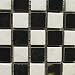 WHITE CARRARA & BLACK MARBLE 5/8" x 5/8" SQUARE MOSAIC MIX SAMPLE PIECE