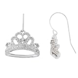 41zoEesA5NL. SL160  10k White Gold Diamond Crown Earrings (1/10 cttw, I J Color, I1 I2 Clarity)