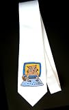 Party Decoration Necktie with monitor, computer, typing, cat, pet, animal: computer monitors